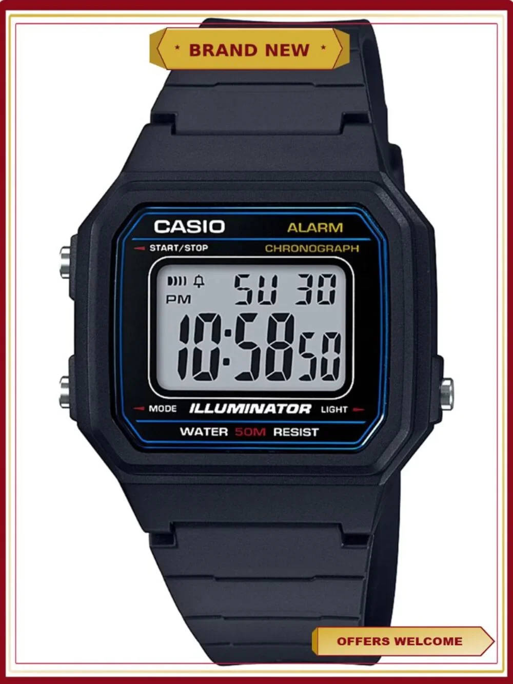 Quartz Resin Casual Watch with 50m Water Resistance and Stopwatch